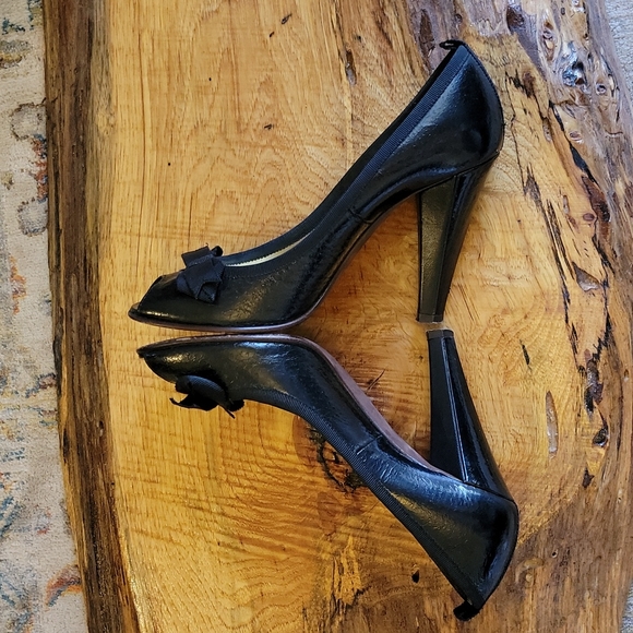 Marc by Marc Jacobs black open toe heels sz 37. Bow detail! - Picture 8 of 16